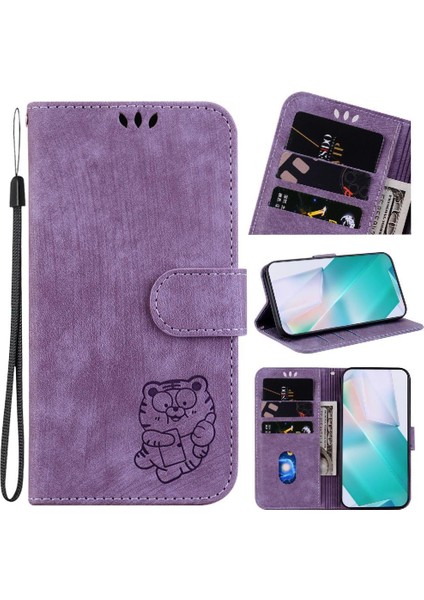 Xiaomi Poco M6 4g Için Kılıf Tutucu Kapak Kabartmalı Sevimli Kaplan Flip Folio (Yurt Dışından)