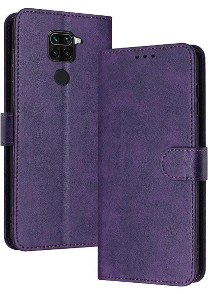 Xiaomi Redmi Not 9 Için Flip Case 4g Kart Yuvası ile Saf Renk Pu Deri (Yurt Dışından)