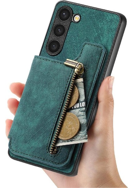 Samsung Galaxy S23 Artı Standı Fonksiyonu Katlanabilir Arka Kapak Fermuar (Yurt Dışından)