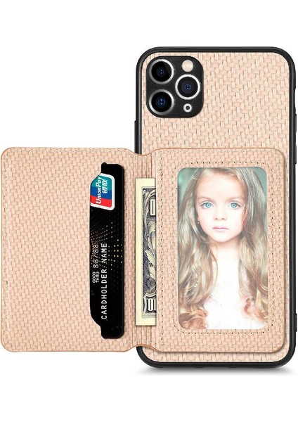 IPhone 11 Için Kılıf Pro Max Manyetik Kart Tutucu Standı Fonksiyonu Rfıd Kamera (Yurt Dışından)