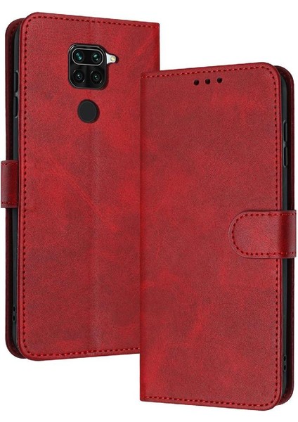 Xiaomi Redmi Not 9 Için Flip Case 4g Kart Yuvası ile Saf Renk Pu Deri (Yurt Dışından)