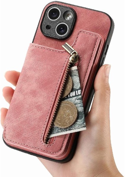 IPhone 15 Için Kılıf Katlanabilir Arka Kapak Vintage Fermuar Cüzdan Standı Fonksiyonu (Yurt Dışından) fırsatları