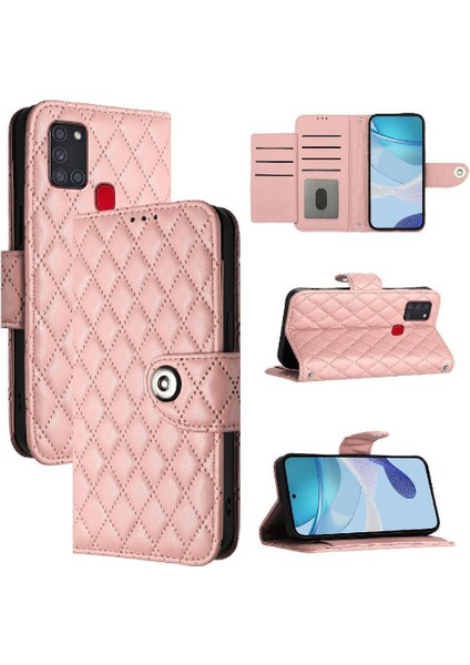 Samsung Galaxy A21S Için Kılıf Cüzdan Kapak Bilek Şeridi Darbeye Şık (Yurt Dışından)