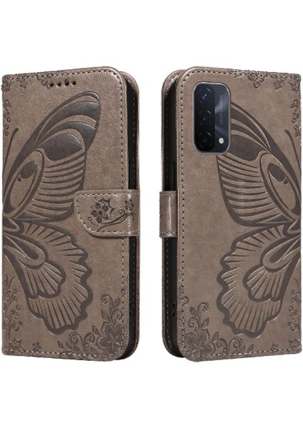 Oppo Için Flip Case A93 5G/A74 5G/A54 5g Ayrılabilir El Kayışı Kabartmalı (Yurt Dışından)