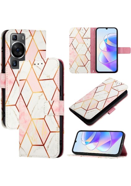 Huawei Için Kılıf P60/P60 Pro Pu Deri Cüzdan Mermer Desen Kickstand (Yurt Dışından) indirimleri