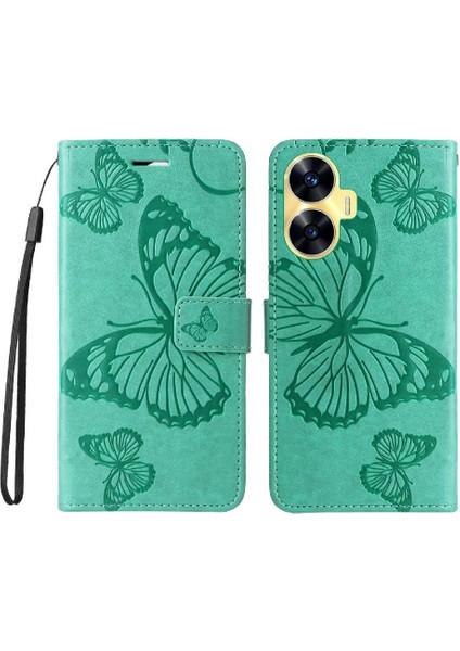 Kart Yuvası Standı Manyetik ile Realme C55 4g Flip Kickstand Için Flip Case (Yurt Dışından)