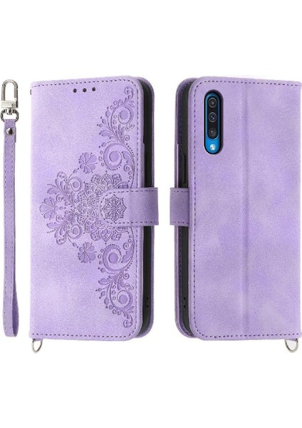 Samsung Galaxy A50 Çoklu Kredi Kartı Yuvaları Kabartmalı Için Flip Case (Yurt Dışından)