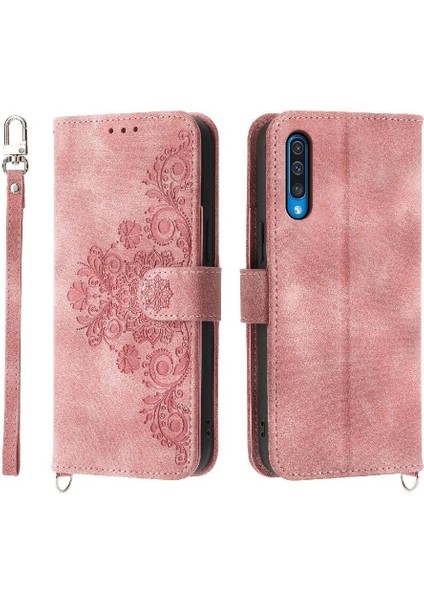 Samsung Galaxy A50 Çoklu Kredi Kartı Yuvaları Kabartmalı Için Flip Case (Yurt Dışından)