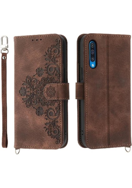 Samsung Galaxy A50 Çoklu Kredi Kartı Yuvaları Kabartmalı Için Flip Case (Yurt Dışından)