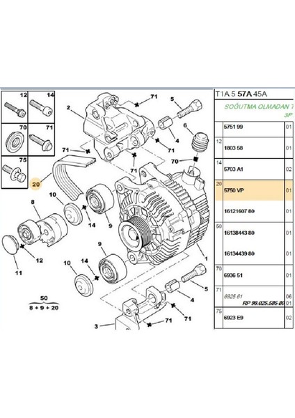 V Kayışı Partner Berlingo DV6TED (5750.VP-6PK1341)