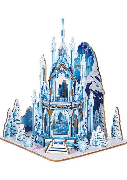Buz ve Kar Sarayı Ahşap 3D Puzzle Modeli Çocuk Montajlı Eğitici ve Zeka Oyuncakları (Yurt Dışından)