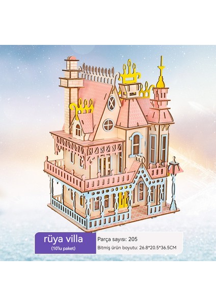 Buz ve Kar Sarayı Ahşap 3D Puzzle Modeli Çocuk Montajlı Eğitici ve Zeka Oyuncakları (Yurt Dışından)