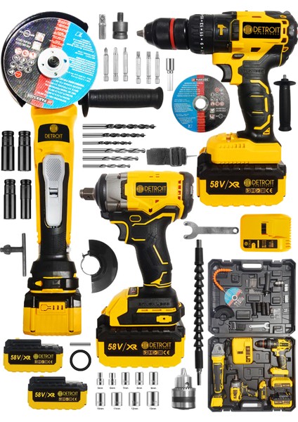 Usa Powertools Profesyonel 3'lü Set Şarjlı Taşlama Somun Şarjlı Matkap