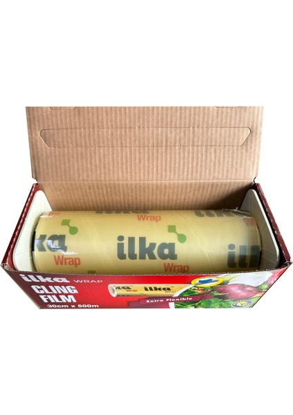 Ilka Şeffaf Mutfak Rulo Streç Film Folyo - 45 Cm. x 500 Metre - Gıdaya Uygun - 10 Paket