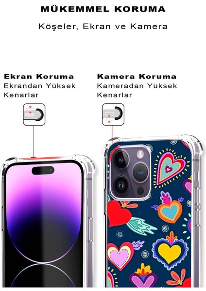 Samsung Galaxy J7 Core Uyumlu Retro Color 3 Baskılı Şeffaf Köşe Korumalı Antişok Kılıf