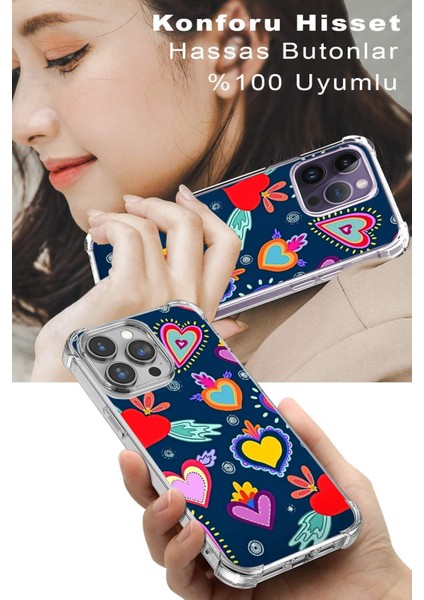 Samsung Galaxy J7 Core Uyumlu Retro Color 3 Baskılı Şeffaf Köşe Korumalı Antişok Kılıf