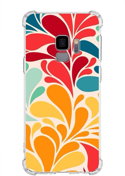 Samsung Galaxy S9 Uyumlu Retro Color 5 Baskılı Şeffaf Köşe Korumalı Antişok Kılıf