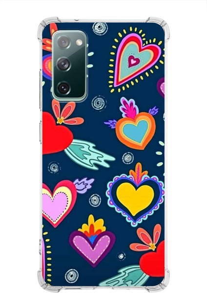 Samsung Galaxy S20 Fe Uyumlu Retro Color 3 Baskılı Şeffaf Köşe Korumalı Antişok Kılıf