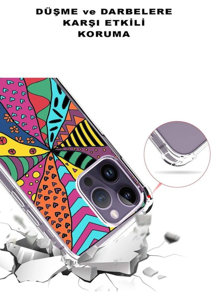 Samsung Galaxy S20 Fe Uyumlu Retro Color 4 Baskılı Şeffaf Köşe Korumalı Antişok Kılıf