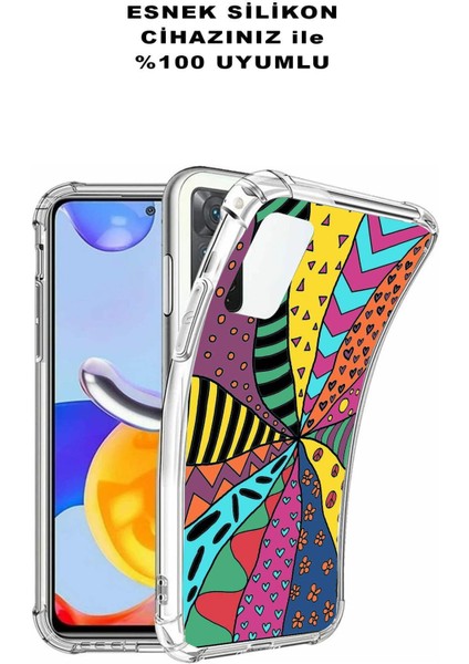 Samsung Galaxy S20 Fe Uyumlu Retro Color 4 Baskılı Şeffaf Köşe Korumalı Antişok Kılıf