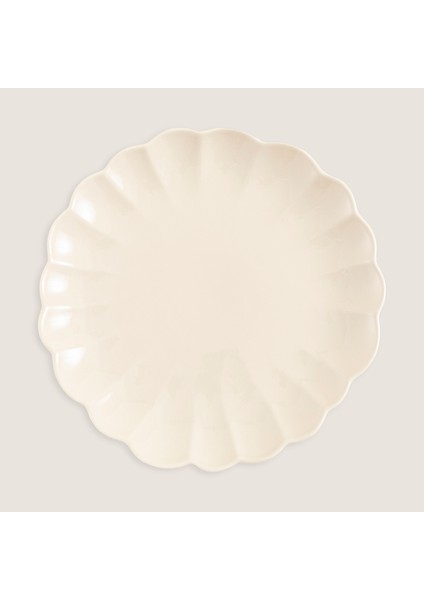 Flower Servis Tabağı 27 cm Bej