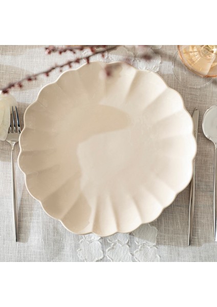 Flower Servis Tabağı 27 cm Bej fiyatları
