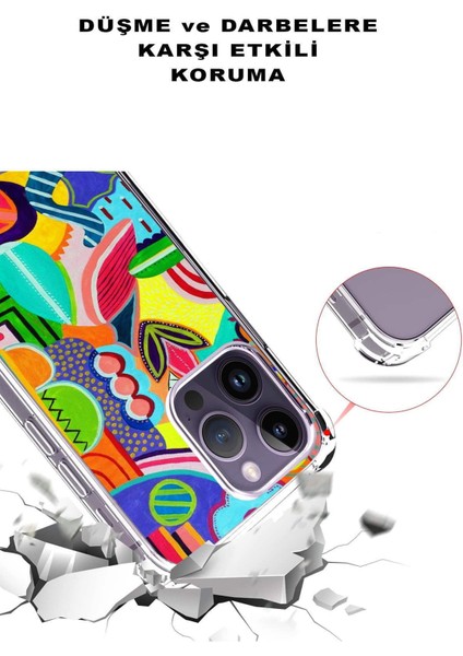 Samsung Galaxy M10S Uyumlu Retro Color 6 Baskılı Şeffaf Köşe Korumalı Antişok Kılıf