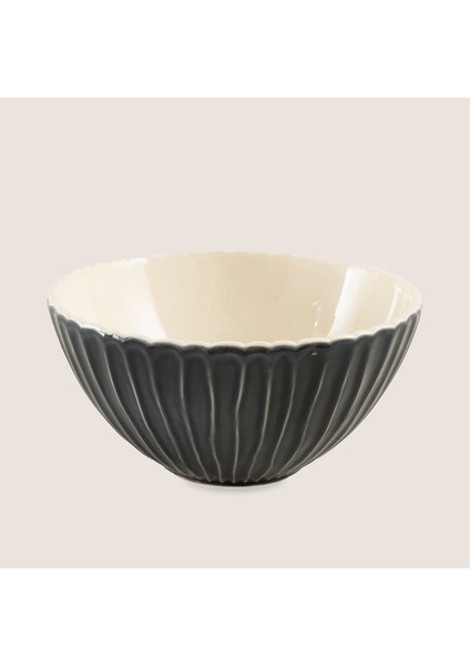 Seasıde Çizgili Kase - 22X11 cm Marin Mavi