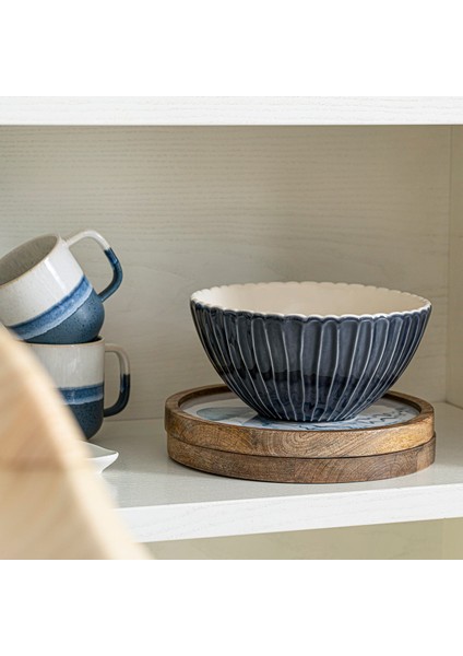 Seasıde Çizgili Kase - 22X11 cm Marin Mavi fiyatları