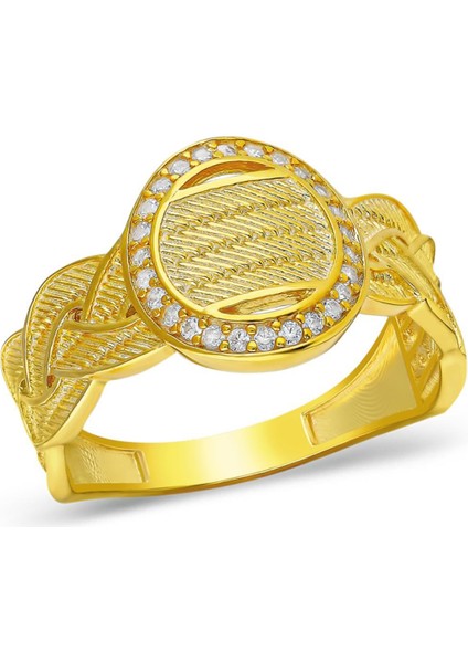 Örgülü Taşlı Yüzük Modeli