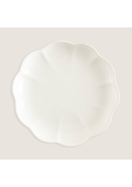 Flower Pasta Tabağı 22 cm Krem