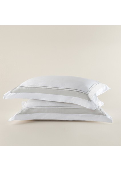 Adda Yastık Kılıfı 50X70 cm Beyaz/soguk Grı