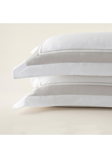 Adda Yastık Kılıfı 50X70 cm Beyaz/soguk Grı