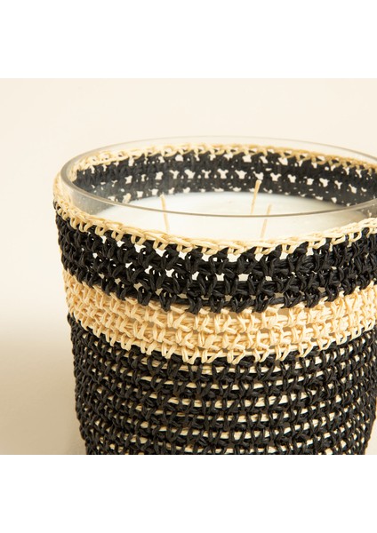 Boho Black&white Tığ Işi Kokulu Mum 12X13 cm Siyah modelleri