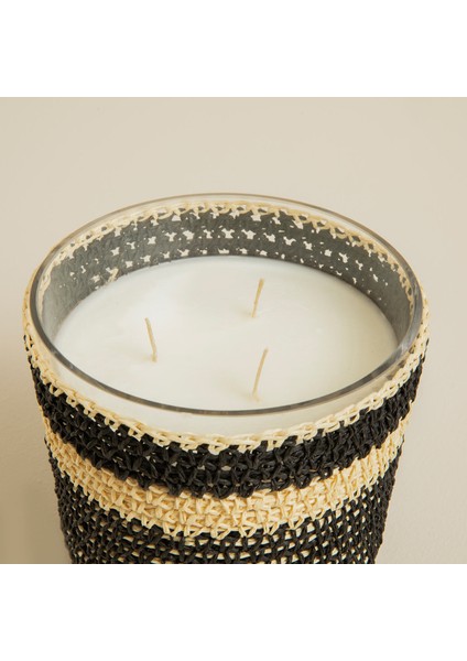 Boho Black&white Tığ Işi Kokulu Mum 12X13 cm Siyah fırsatları