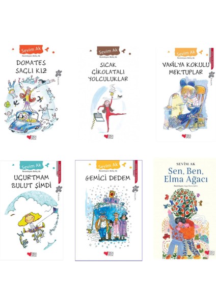 Domates Saçlı Kız - Sıcak Çikolatalı Yolculuklar - Vanilya Kokulu Mektuplar - Uçurtmam Bulut Şimdi - Gemici Dedem - Sen Ben ve Elma Ağacı 6 Kitap - Sevim Ak