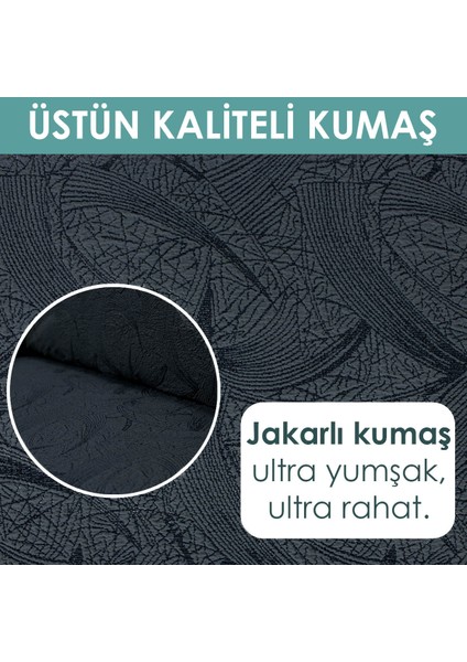 Koltuk Kılıfı Sehra Desen Kanepe Takımı Kılıfı 3+3+1+1 Koltuk Örtüsü Lastili Esnek Yıkanabilir Gri Kanepe Örtüsü