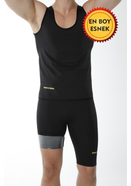 Unisex Sauna Askılı Atlet ve Kısa Termal Tayt 2'li Egzersiz Spor Takımı indirimleri