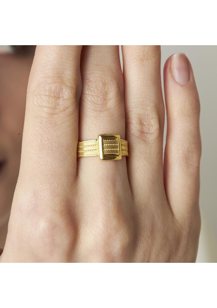 Üç Sıralı Dikdörgen Tokalı Yüzük modelleri