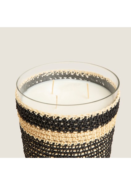 Boho Black&white Tığ Işi Kokulu Mum 14X17 cm Siyah fırsatları