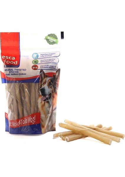 Naturel Burgu Kemik 12 cm 50'li 250 gr