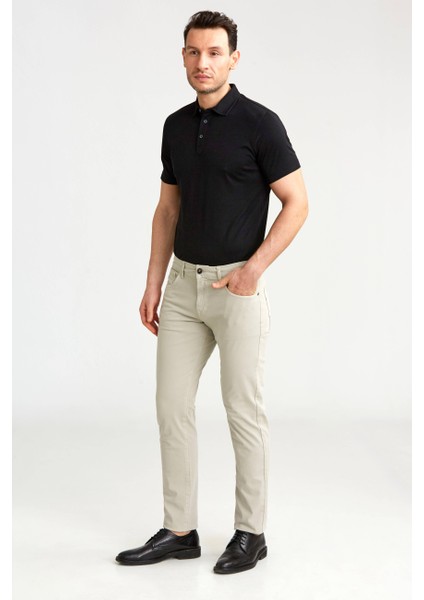 Regular Fit Taş Gabardin Spor Erkek Pantolon PNSGBR122300300_D60