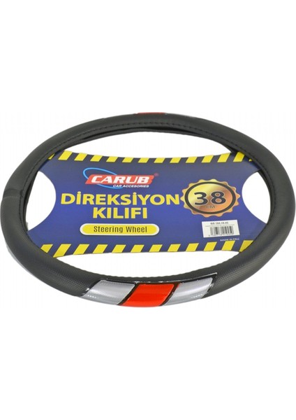 Direksiyon Kılıfı Fosforlu 38 cm Siyah (Sedef-Kırmızı) BR1841945