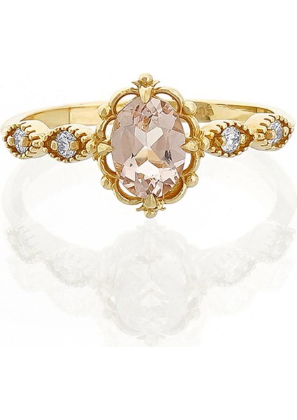 Vintage Morganite Tektaş Pırlanta Yüzük fiyatları