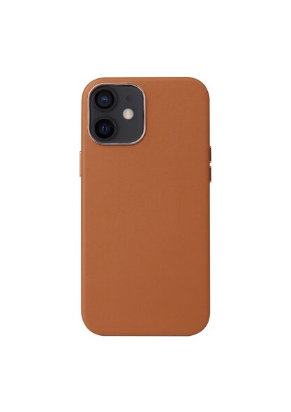 iPhone 12 Mini Kılıf Pu Deri ve Kadife Kaplamalı Eyzi Premium Kapak
