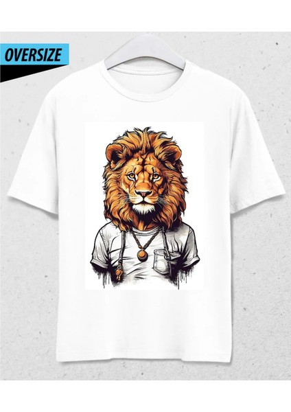 Lion King Oversize Beyaz T-Shirt (S Beden)