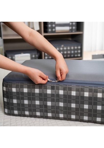 3 Adet Mega Boy Çizgi Desen Baskılı Gri Baza Altı Düzenleyici Yastık Yorgan Kıyafet Hurcu 75X40X20 cm indirimleri