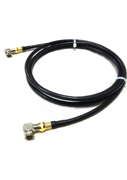 2 Metre L Tipi F Konnektörlü 90 Derece Çevirmeli Hazır Anten Uydu Kablosu Hazır Tak Kullan Siyah