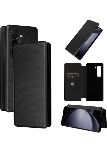 Samsung Galaxy Z Için Flip Case Kart Tutucu Kickstand Fiber ile 6 5g Kat (Yurt Dışından)
