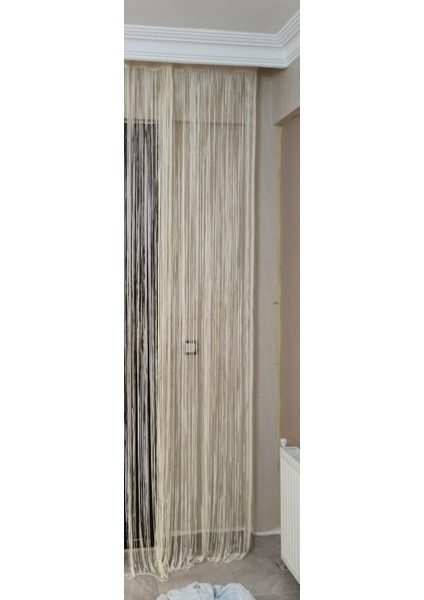 Düz Ip Krem Rustik En 100 cm Boy 280 cm Hazır Ip Perde